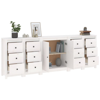 vidaXL Sideboard White 230x35x80 cm Solid Wood Pine - Giant Lobelia