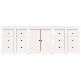 vidaXL Sideboard White 230x35x80 cm Solid Wood Pine - Giant Lobelia