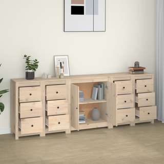 vidaXL Sideboard 230x35x80 cm Solid Wood Pine - Giant Lobelia