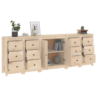 vidaXL Sideboard 230x35x80 cm Solid Wood Pine - Giant Lobelia