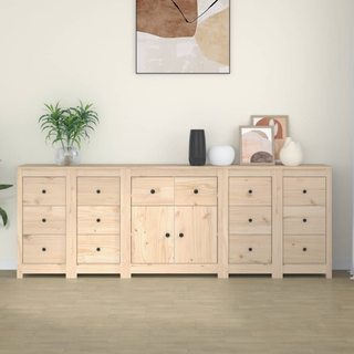 vidaXL Sideboard 230x35x80 cm Solid Wood Pine - Giant Lobelia