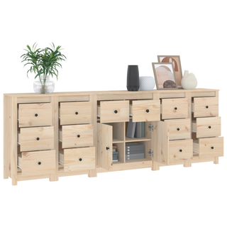 vidaXL Sideboard 230x35x80 cm Solid Wood Pine - Giant Lobelia