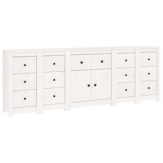 vidaXL Sideboard White 230x35x80 cm Solid Wood Pine - Giant Lobelia