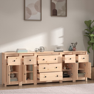 vidaXL Sideboard 230x35x80 cm Solid Wood Pine - Giant Lobelia