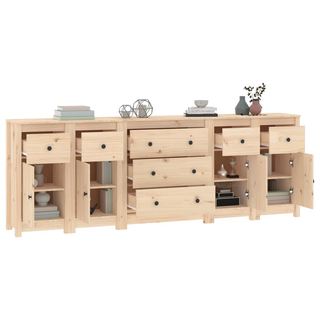 vidaXL Sideboard 230x35x80 cm Solid Wood Pine - Giant Lobelia