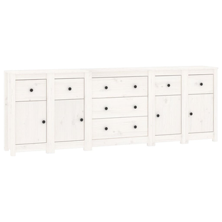 vidaXL Sideboard White 230x35x80 cm Solid Wood Pine - Giant Lobelia