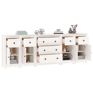 vidaXL Sideboard White 230x35x80 cm Solid Wood Pine - Giant Lobelia