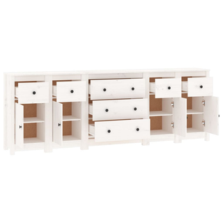 vidaXL Sideboard White 230x35x80 cm Solid Wood Pine - Giant Lobelia