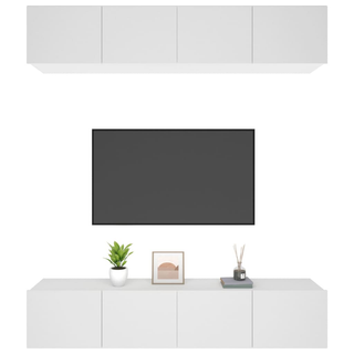 vidaXL TV Cabinets 4 pcs White 80x30x30 cm Engineered Wood - Giant Lobelia