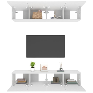 vidaXL TV Cabinets 4 pcs White 80x30x30 cm Engineered Wood - Giant Lobelia