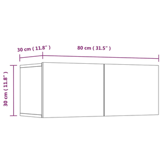 vidaXL TV Cabinets 4 pcs White 80x30x30 cm Engineered Wood - Giant Lobelia