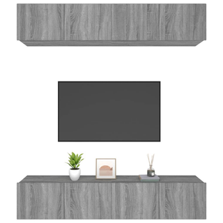 vidaXL TV Cabinets 4 pcs Grey Sonoma 80x30x30 cm Engineered Wood - Giant Lobelia