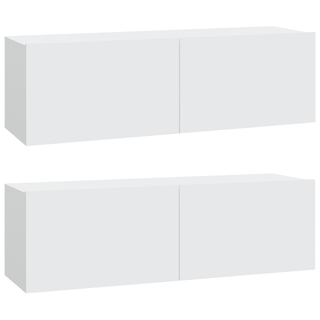 5 Piece TV Cabinet Set White Engineered Wood - Giant Lobelia