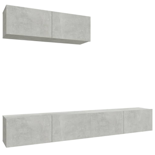 3 Piece TV Cabinet Set Concrete Grey Engineered Wood - Giant Lobelia