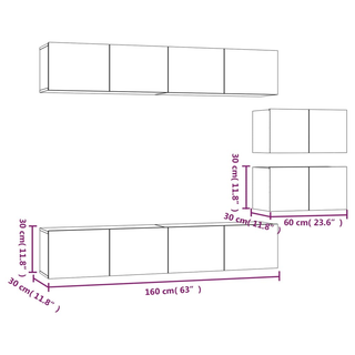 6 Piece TV Cabinet Set - Giant Lobelia