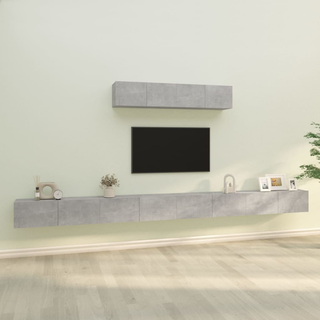 4 Piece TV Cabinet Set Concrete Grey - Giant Lobelia