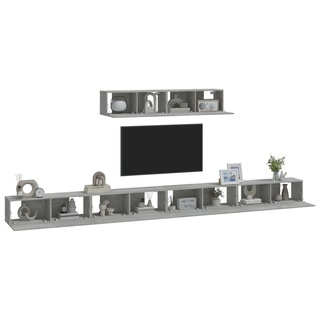 4 Piece TV Cabinet Set Concrete Grey - Giant Lobelia