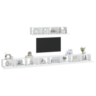 4 Piece TV Cabinet Set White Engineered Wood - Giant Lobelia