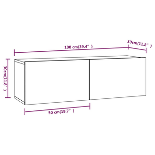 4 Piece TV Cabinet Set White Engineered Wood - Giant Lobelia