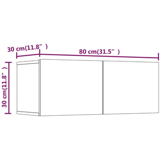 4 Piece TV Cabinet Set White Engineered Wood - Giant Lobelia