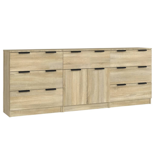 3 Piece Sideboards Sonoma Oak Engineered Wood - Giant Lobelia