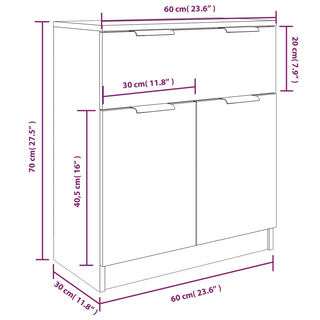 3 Piece Sideboards Sonoma Oak Engineered Wood - Giant Lobelia