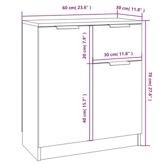 vidaXL Sideboards 2 pcs White 60x30x70 cm Engineered Wood - Giant Lobelia