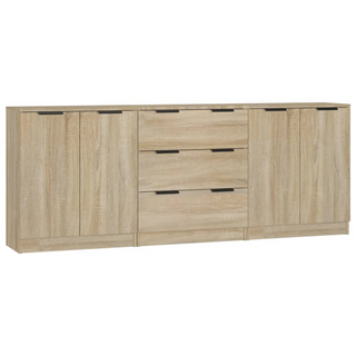 3 Piece Sideboards Sonoma Oak Engineered Wood - Giant Lobelia