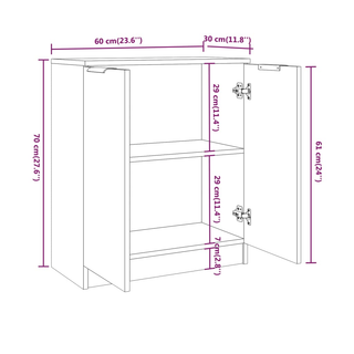 3 Piece Sideboards White Engineered Wood - Giant Lobelia