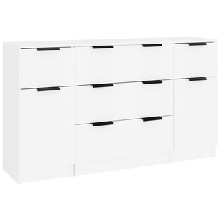 3 Piece Sideboard Set White Engineered Wood - Giant Lobelia