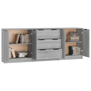 3 Piece Sideboards Grey Sonama Engineered Wood - Giant Lobelia