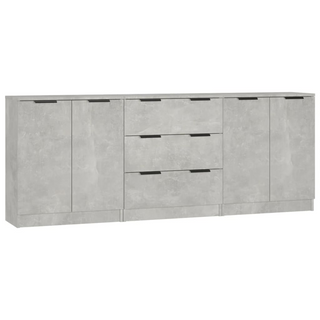 3 Piece Sideboards Concrete Grey Engineered Wood - Giant Lobelia