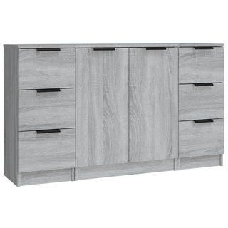 vidaXL Sideboards 3 pcs Grey Sonoma Engineered Wood - Giant Lobelia