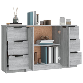 vidaXL Sideboards 3 pcs Grey Sonoma Engineered Wood - Giant Lobelia