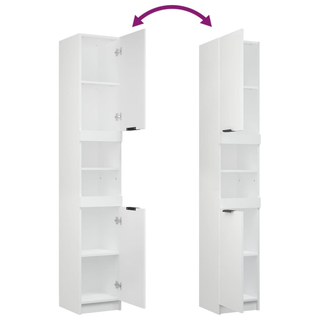 3 Piece Bathroom Cabinet Set White Engineered Wood - Giant Lobelia