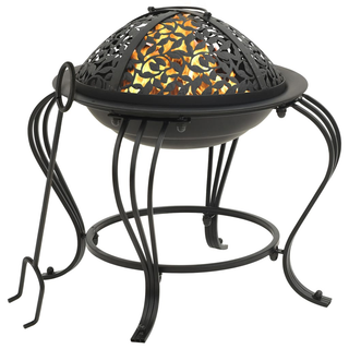 vidaXL Fire Pit with Poker 49 cm Steel - Giant Lobelia