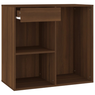 vidaXL LED Dressing Table with Cabinet Brown Oak Engineered Wood - Giant Lobelia