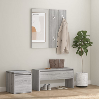 vidaXL Hallway Furniture Set Grey Sonoma Engineered Wood - Giant Lobelia