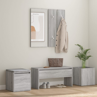 vidaXL Hallway Furniture Set Grey Sonoma Engineered Wood - Giant Lobelia