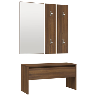 vidaXL Hallway Furniture Set Brown Oak Engineered Wood - Giant Lobelia