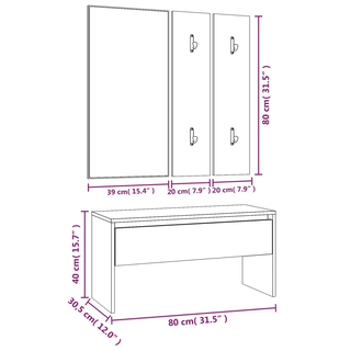 vidaXL Hallway Furniture Set Brown Oak Engineered Wood - Giant Lobelia