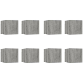 vidaXL Wall-mounted TV Cabinets 8 pcs Grey Sonoma 30.5x30x30 cm - Giant Lobelia