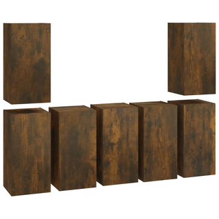 vidaXL TV Cabinets 7 pcs Smoked Oak 30.5x30x60 cm Engineered Wood - Giant Lobelia