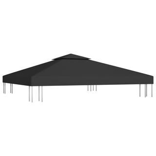 2-Tier Gazebo Top Cover 310 g/m² 3x3 m Black - Giant Lobelia