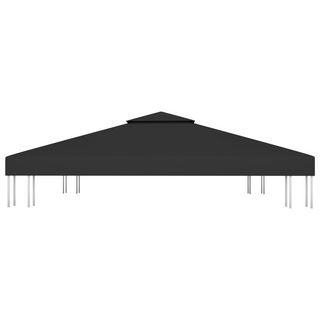 2-Tier Gazebo Top Cover 310 g/m² 3x3 m Black - Giant Lobelia