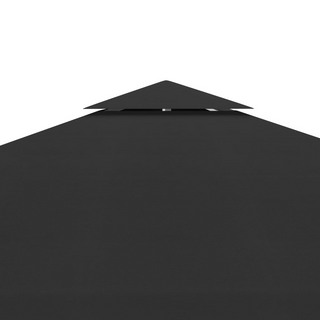 2-Tier Gazebo Top Cover 310 g/m² 3x3 m Black - Giant Lobelia