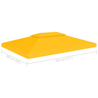 2-Tier Gazebo Top Cover 310 g/m² 4x3 m Yellow - Giant Lobelia