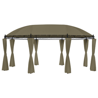 Gazebo with Curtains 520x349x255 cm Taupe 180 g/m² - Giant Lobelia