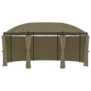 Gazebo with Curtains 520x349x255 cm Taupe 180 g/m² - Giant Lobelia