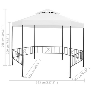 Garden Gazebo 323x275x265 cm White 180 g/m² - Giant Lobelia